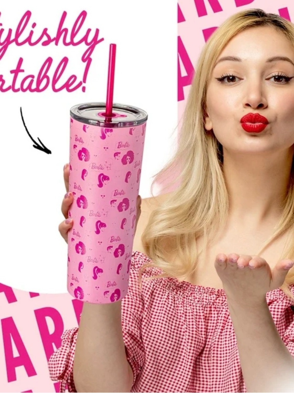 Dragon Glassware Pink & Clear Reusable Straws Set